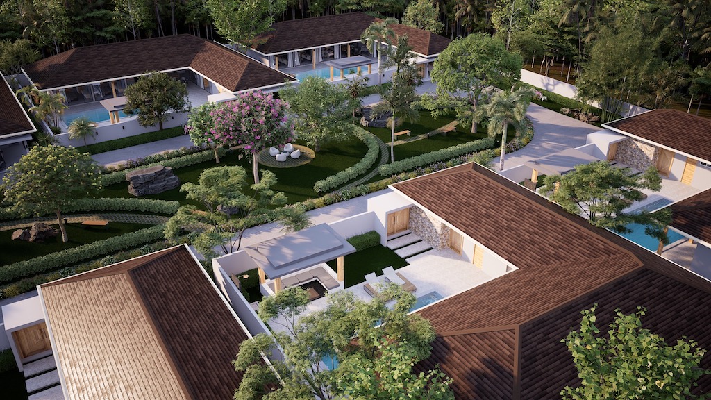 Koh Samui Choeng Mon Villas Aerial Render