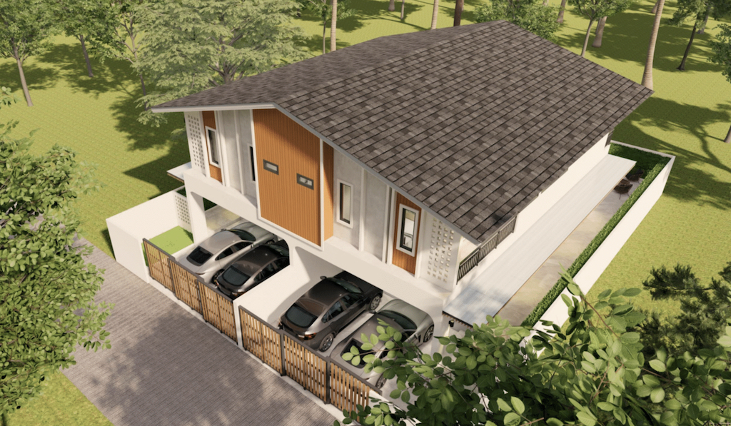 Koh Samui Houses For Sale Aerial Rendering