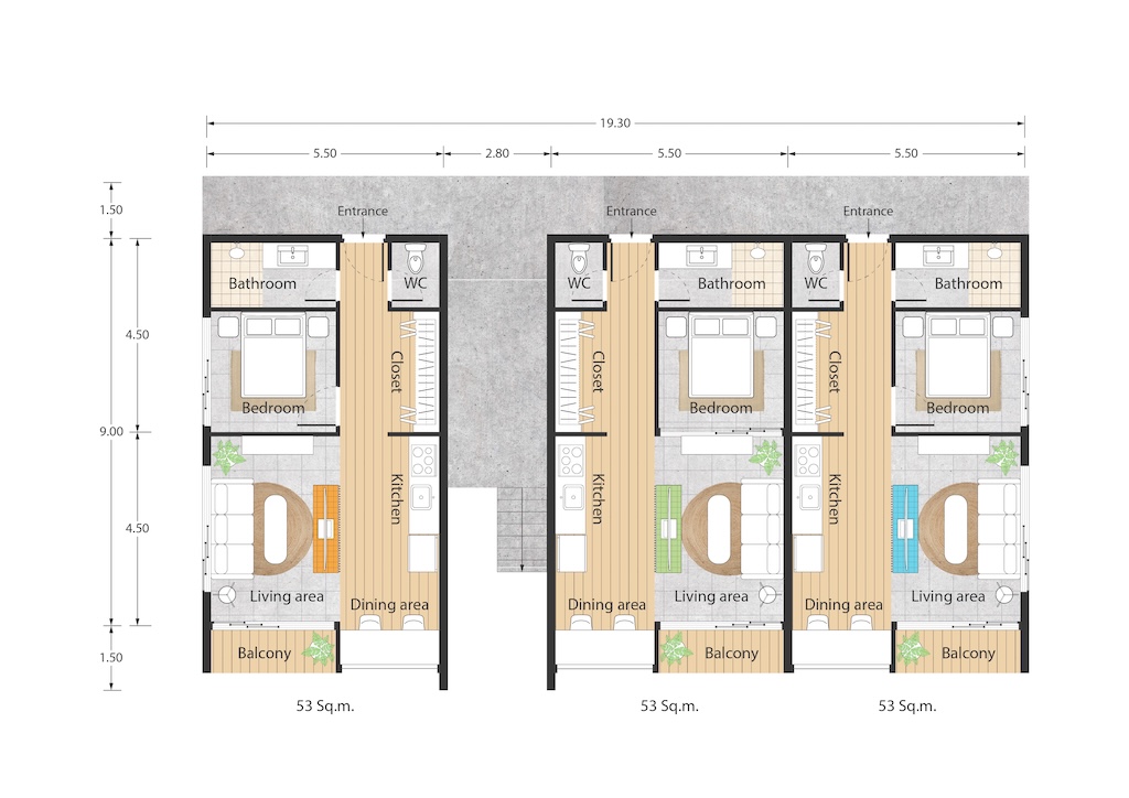 Pahili Loft Lamai One Bed Floor Plan