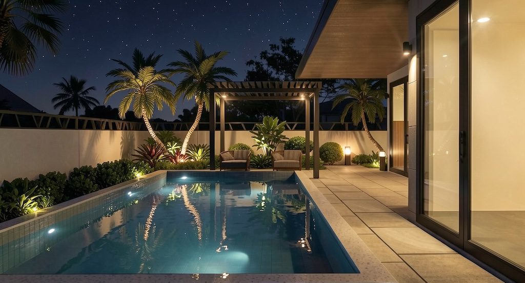 Win Win Homes Samui Pool Night