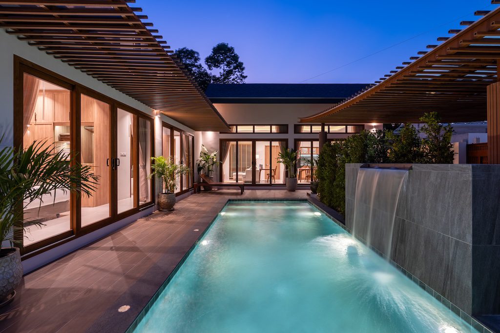 Akiraya Villa Pool Night