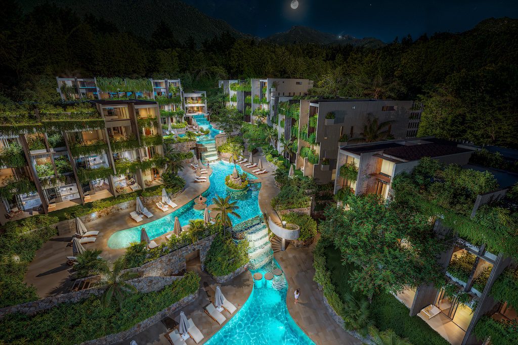 Azura Two-Bedroom Apartments Night Render