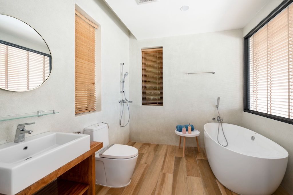 Bophut Contemporary Sea View Property Bathroom