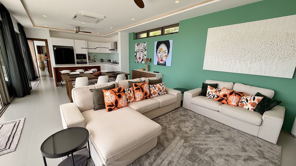 Chaweng Noi Modern Sea View Villa Living Area