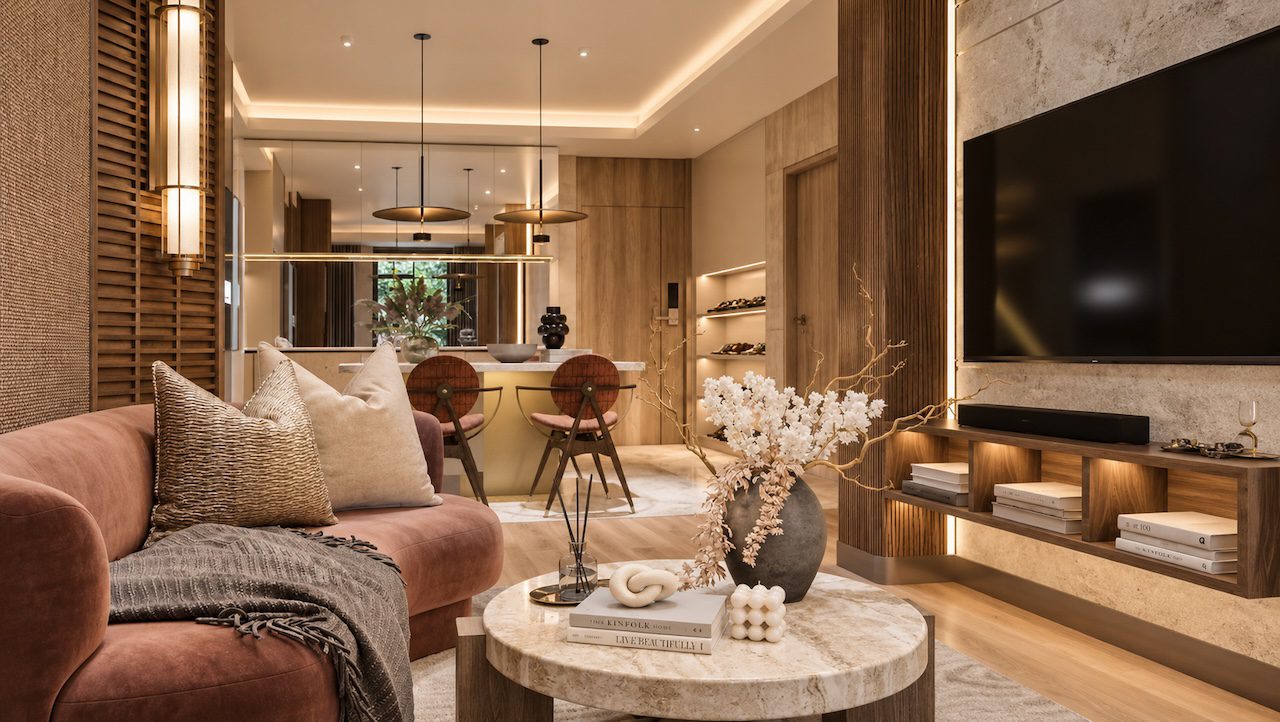 The Astra Samui Two Bedroom Apartments Living Area